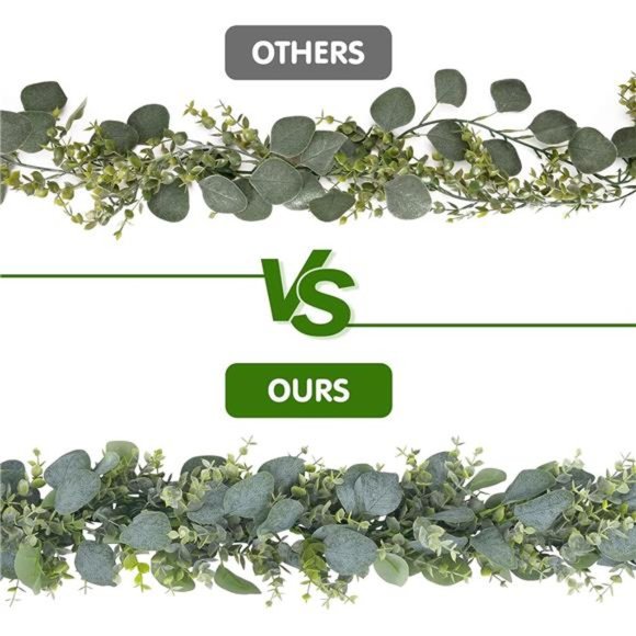 2 Pack 5.5ft Artificial Eucalyptus Garland Spring Garland Fake Greenery Wall - Picture 5 of 7